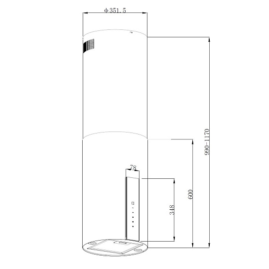 Схема встраивания Korting KHA 35808 DN Cylinder