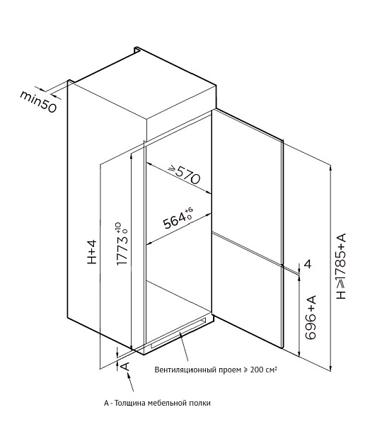 Схема встраивания Korting KSI 17545 CFNF